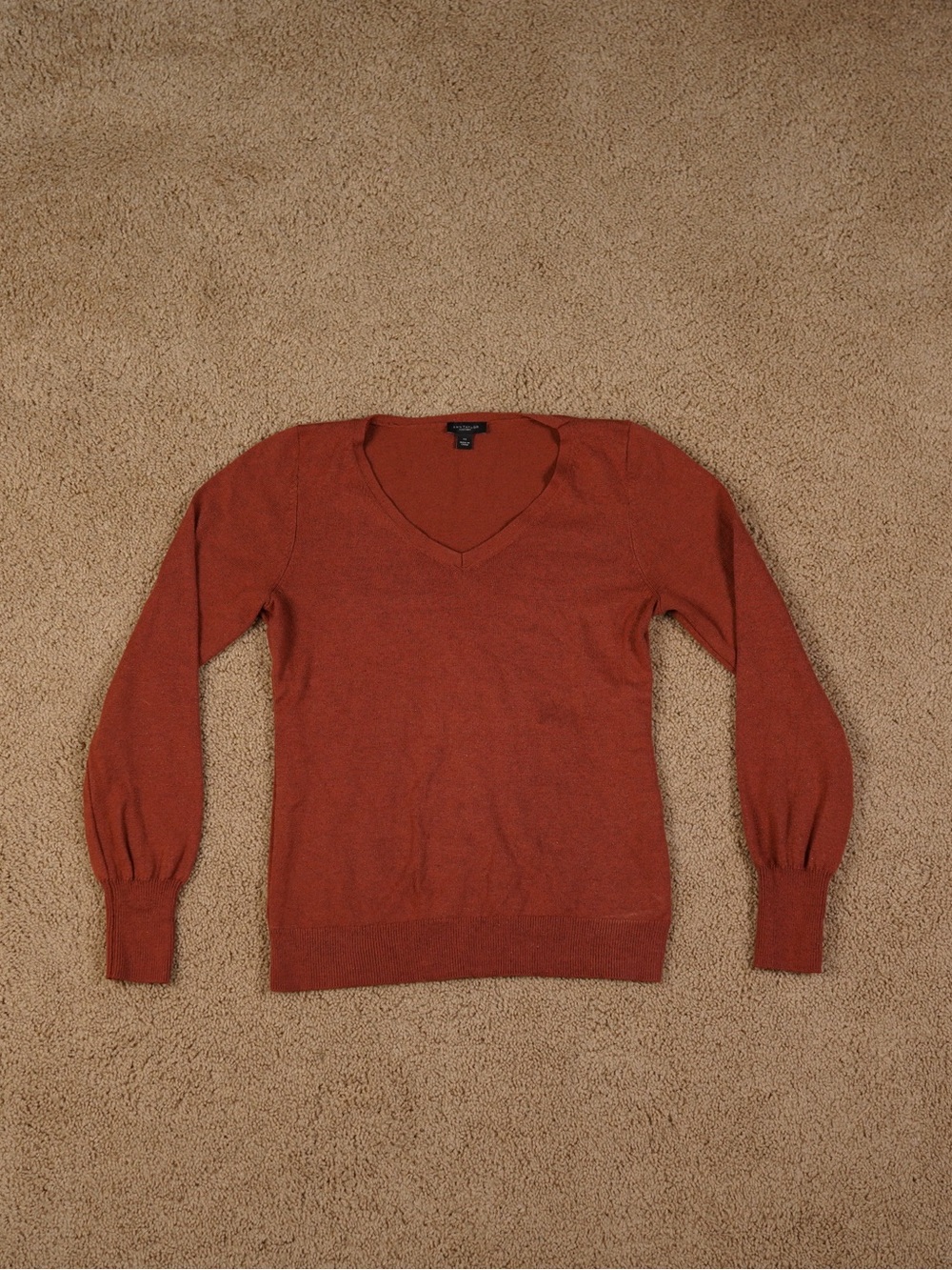 Ann Taylor Factory Rust V-Neck Sweater